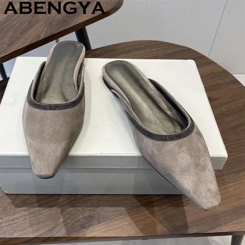 Kids Shoes Women - High Quality Suede Leather Pointy Wrap