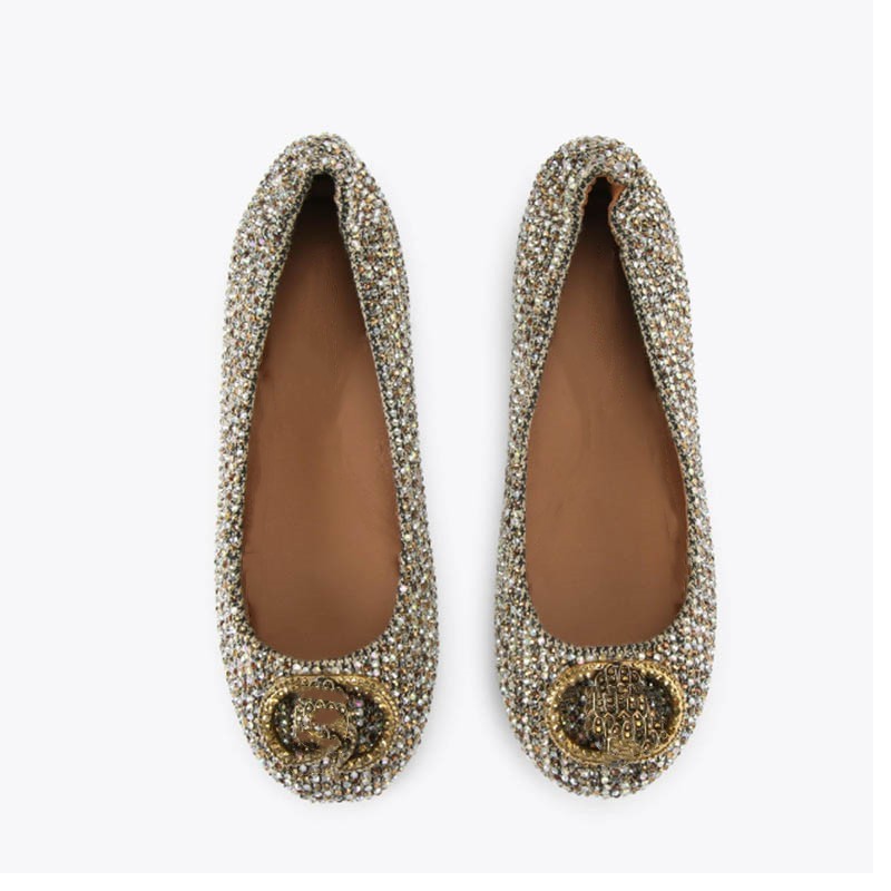 Women'S Heels - Luxury Full-diamond Shallow-cut Flats Flat Ballet