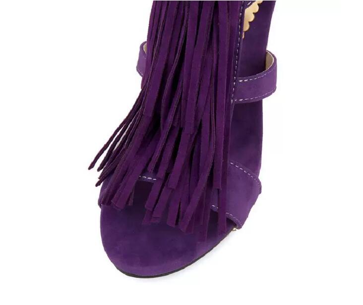 Sexy Purple Black Faux Suede T - Women'S Shoes Size 12 评论和价格