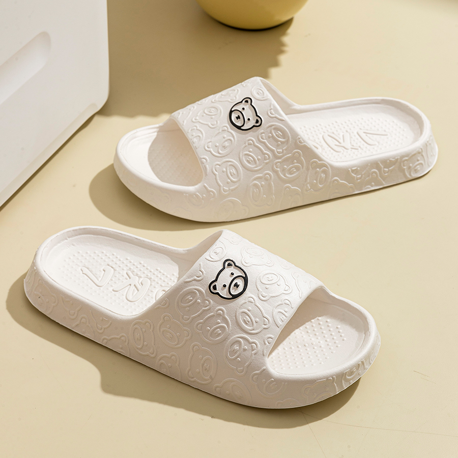 Printting Cute Bear Women Slip - Women'S Shoes To Men'S Size 评论和价格