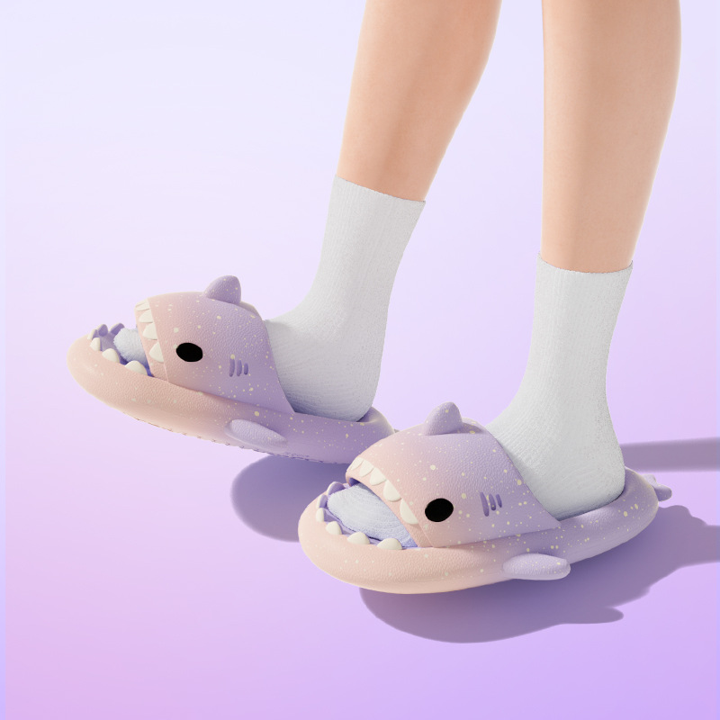 Cute Cartoon Shark Slippers Fo - Women'S Shoes To Men'S Size 评论和价格