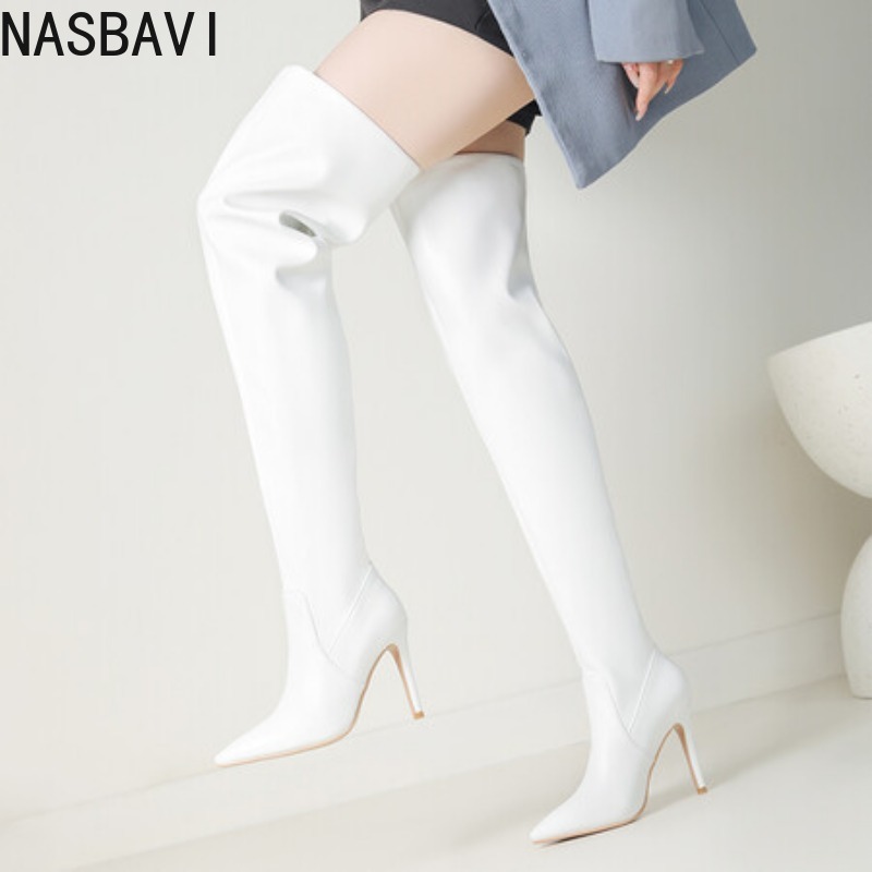 NASBAVI Black Pointed Toe Luxu - Zip Up Boots Short 评论和价格