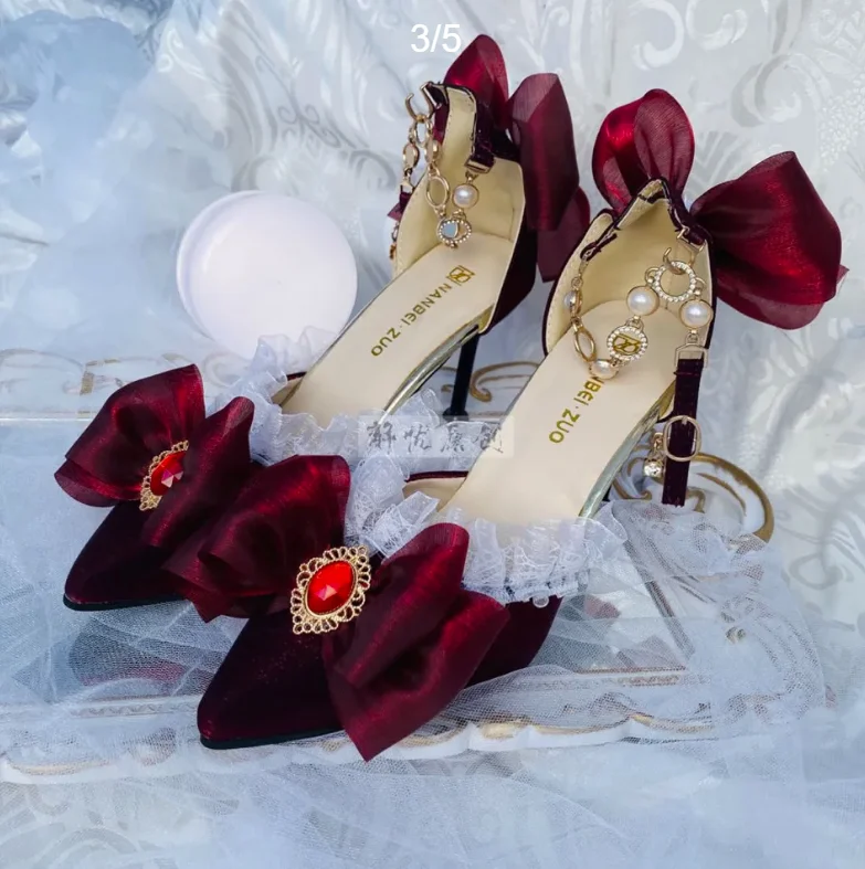 Lolita High Heels Shoes Elegan - Court Heel Pointed 评论和价格