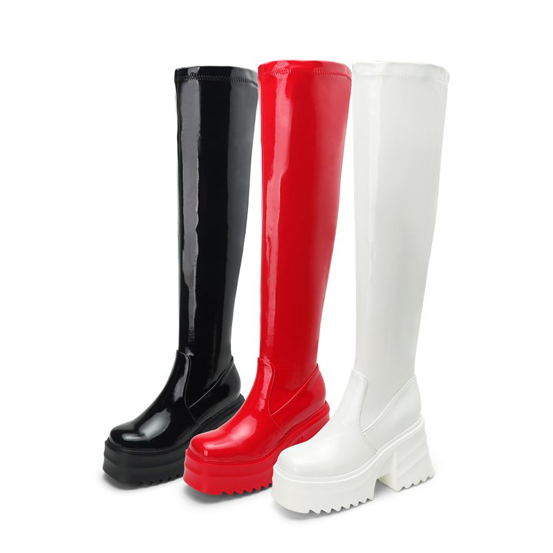 ORCHALISA New Patent Leather W - Zip Up Boots Short 评论和价格