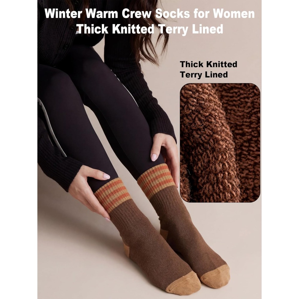 5 Pairs Women Crew Socks Knitt - Women'S Shoes For Crews 评论和价格