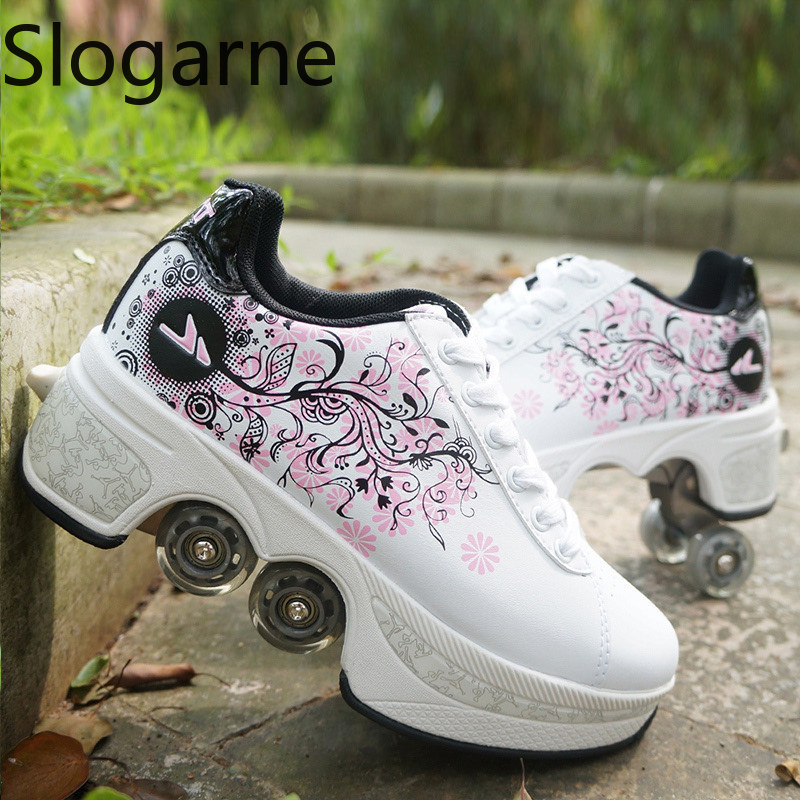Women 4 Wheels Deformation Rol - Women'S Shoes To Men'S Size 评论和价格