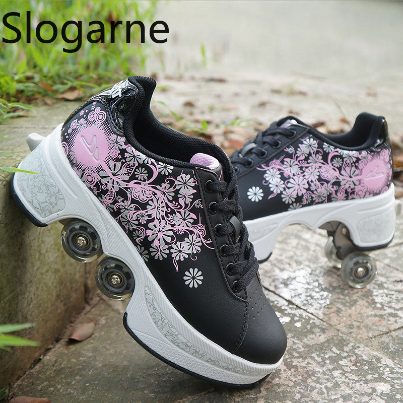 Women 4 Wheels Deformation Rol - Women'S Shoes To Men'S Size 评论和价格