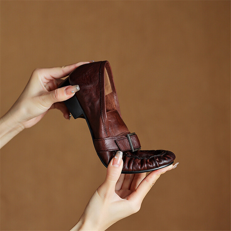 New Autumn Genuine Leather Wom - Women'S Heels 评论和价格