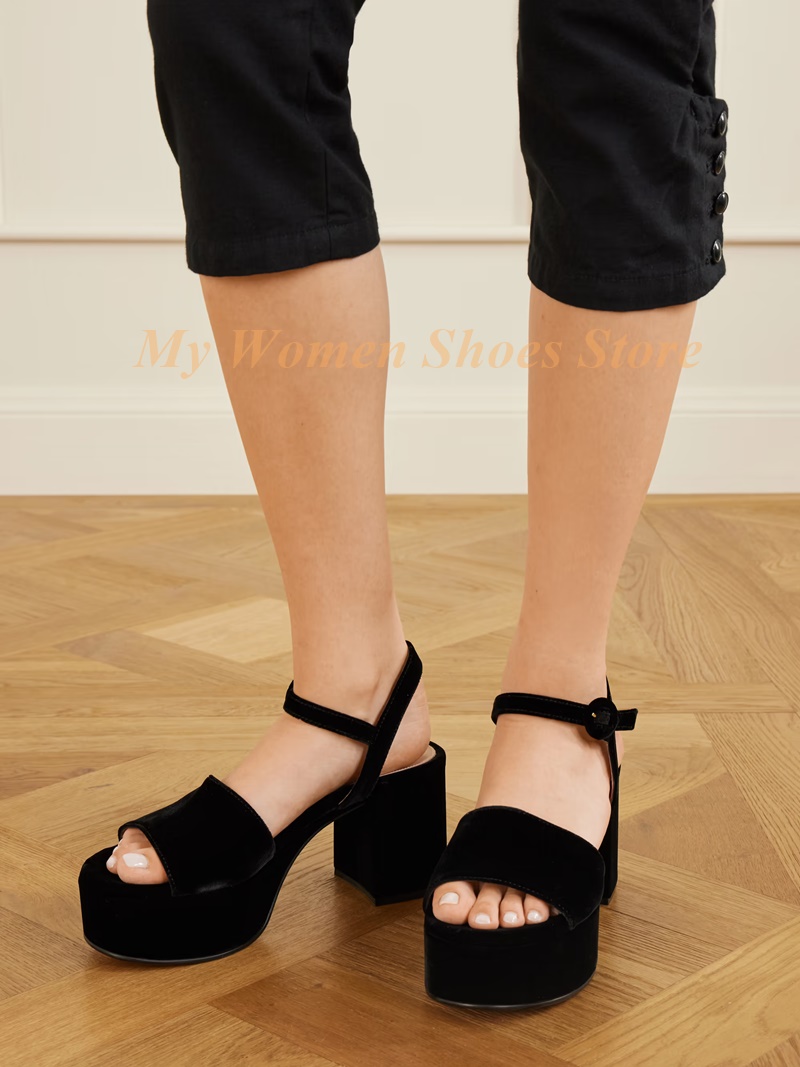 Chunky Heel Suede Platform San - Kids Shoes Women 评论和价格