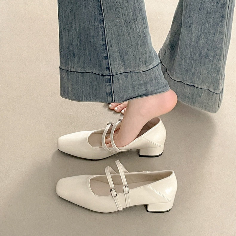 Square Toe Low Heel Women Silv - Women'S Heels 评论和价格